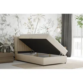 panda möbel Boxspringbett Everest, mit Topper - Beige,