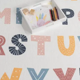 KADIMA DESIGN Kinderteppich Waschbar, mit Alphabet-Motiv, Mehrfarbig, 80 x 150 cm