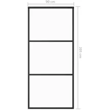 vidaXL ESG-Glas Schiebetür links 90 x 205 cm schwarz