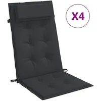 VidaXL Hochlehner-Auflagen 4 Stk. Schwarz Oxford-Gewebe