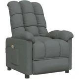 vidaXL Massagesessel Dunkelgrau Polyester 99 x 102 x 99 cm Grau mit Fernbedienung