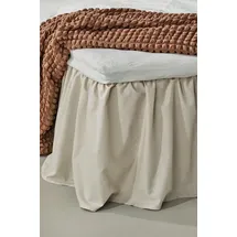JOTEX Zack Volant Betthusse - 100% hochwertige Bio-Baumwolle Bettrock, Höhe 45 cm - Beige, 140 x 200 cm