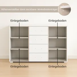 Rauch Kombikommode 160 x 81 x 42 cm grau
