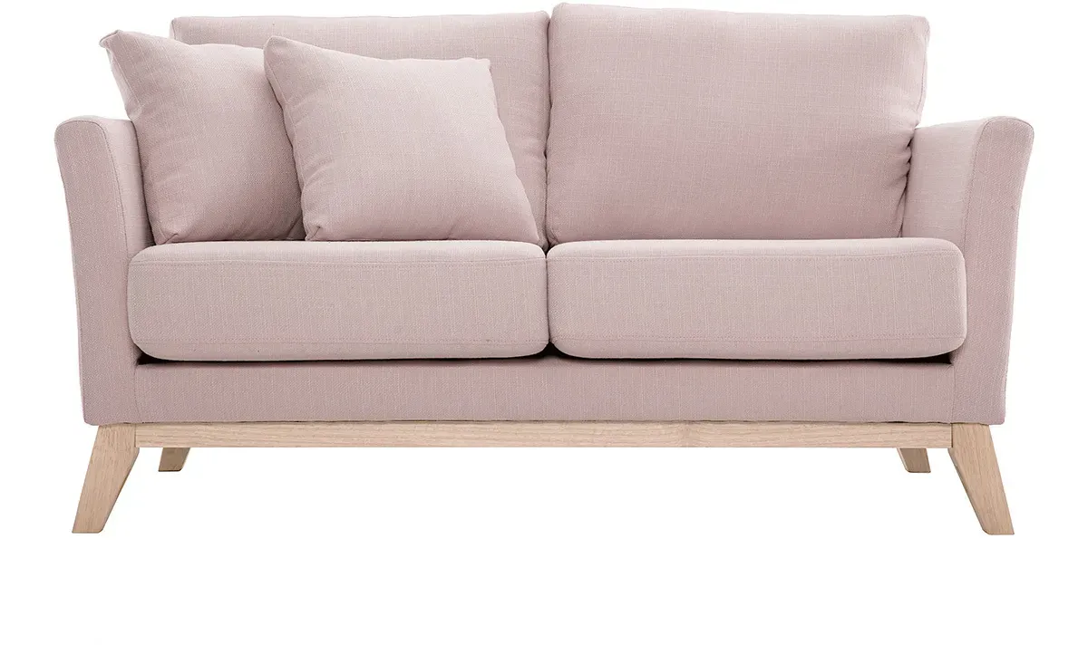 Skandinavisches Sofa 2-Sitzer pastellrosa mit abnehmbarem Bezug OSLO