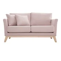 Skandinavisches Sofa 2-Sitzer pastellrosa mit abnehmbarem Bezug OSLO