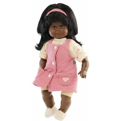 Schildkröt-Puppen Puppe Schlummerle schwarz 37 cm schwarze Haare, braune Schlafaugen, Sommerkleidung Erdbeerchen