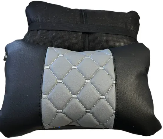 Set mit 2 universellen Nackenkissen fürs Auto für besseren Komfort bei langen Fahrten, grau