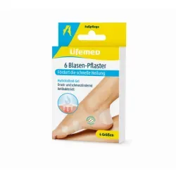 Lifemed® 4 Größen transparent Blasen-Pflaster 99592 , 1 Packung = 6 Boxen á 6 Pflaster