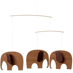 Flensted Mobiles - Elefanten Treffen Mobile, Baby, Teakholz