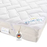 PROCAVE Matratzenauflage Lyocell-Tencel versteppt, Matratzenschoner mit 4-Eckgummis, Matratzen-Spannauflage 100% aus Deutschland, Matratzenschutz in 140x200 cm