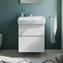 Evineo Waschbeckenunterschrank ineo5 evo 2 Auszüge 60 x 65,4 cm Weiß
