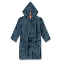 Sanetta Jungen-Bademantel Dunkelblau | Hochwertiger Bademantel für Jungen mit Kapuze und Gürtel. Bademantel in Größe 104 - 104