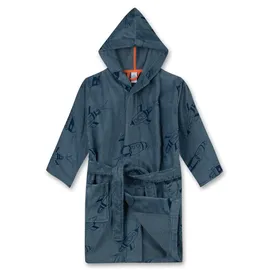 Sanetta Jungen-Bademantel Dunkelblau | Hochwertiger Bademantel für Jungen mit Kapuze und Gürtel. Bademantel in Größe 104 - 104