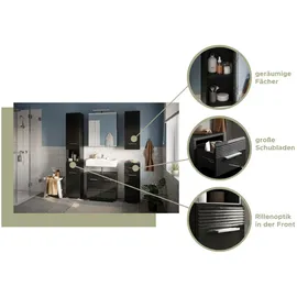 inn.furn Waschbeckenunterschrank 60 x 56 x 34 cm Schwarz Hochglanz