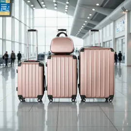 Tectake Pucci Koffer-Set 4-tlg. gold