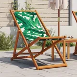 Teenpull – Strandstuhl Klappbar Blattmuster Massivholz Eukalyptus Stoff