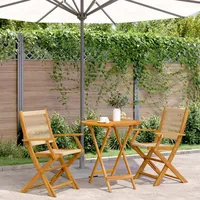 vidaXL 3-tlg. Bistro-Set Beige Polypropylen und Massivholz
