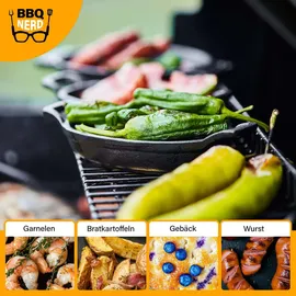 bbq nerd Servierpfännchen Schwarz, Metall, oval 11x18x21 cm Grills