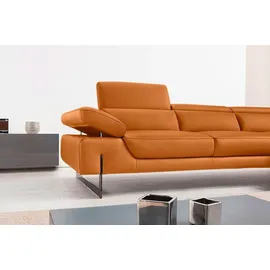 Egoitaliano "Queenie, extravagantes Sofa mit erstklassigem Sitzkomfort, L-Form", mit verstellbarer Armlehne und Kopfteilen für Wohlfühlkomfort orange,