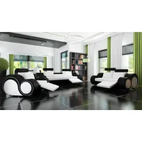 Xlmoebel Sofa Sofa aus Leder mit USB-Anschluss, Polstergarnitur aus Leder, 3-Sitzer, Hergestellt in Europa weiß