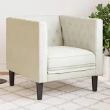 vidaXL Chesterfield Sessel Samt 70 x 75 x 80 cm Creme