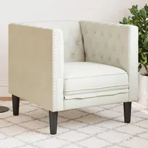 vidaXL Chesterfield Sessel Samt 70 x 75 x 80 cm Creme