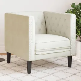 vidaXL Chesterfield Sessel Samt 70 x 75 x 80 cm Creme