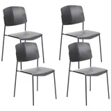 Beliani Esszimmerstuhl, Schwarz, Metall, 1-Sitzer, 45x83x56 cm, Esszimmer, Stühle, Esszimmerstühle, Vierfußstühle