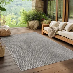 Outdoorteppich AYYILDIZ TEPPICHE "IBIZA 1903", grau, B:280cm H:5mm L:370cm, Polypropylen, Teppiche, In und Outdoor, Läufer, Wohnzimmer, Küche, Flur oder Wintergarten