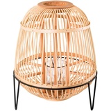 andas Windlicht »TROMSO«, aus Bambus, mit Glaseinsatz, mit Metallfüßen, Höhe ca. 34 cm, schwarz
