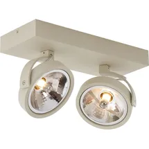 QAZQA Moderne Deckenleuchte 2-flammig rund beige