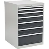 Bedrunka & Hirth Schubladenschrank H1019xB705xT736mm lichtgrau/grau 7 Schubl.Vollauszug