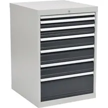 Bedrunka & Hirth Schubladenschrank H1019xB705xT736mm lichtgrau/grau 7 Schubl.Vollauszug