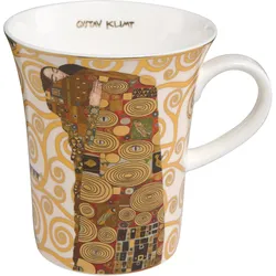 Becher GOEBEL "Die Erfüllung", bunt, H:11cm Ø:10cm, Fine China-Porzellan, Trinkgefäße, von Gustav Klimt, bunt