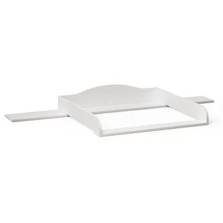 BELLABINO Oti Wickelaufsatz - Wickeltischaufsatz für Malm, Hemnes, Nordli Kommoden in weiß - Wellig mit Platzhalter - 16,5 x 74 x 160 cm