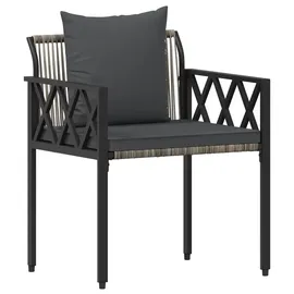 vidaXL Gartenmöbel-Set 4 Stk. Grau und Dunkelgrau Poly-Rattan