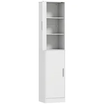 Homcom Badezimmerschrank 40 x 35 x 180 cm Weiß MDF/Spanplatte