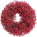 Kunstkranz Türkranz Ganzjährig Außen Deko, Künstlicher Blumenkranz Deko, Agger, für Haustür,Frühling Sommer Außen Türkranz Modern Deko rot