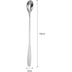 Intirilife 12x Dessert Löffel aus Edelstahl - Länge 18.9 cm - Lange Löffel Für Latte Macchiato, Cocktails, Desserts und mehr