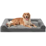 FURTIME Orthopädisches Hundebett Grosse Hunde Ergonomisches Hundekissen XL - 107x76 cm Hundesofa Waschbares Hundekissen mit Abnehmbarem rutschfest Fütterung Schaumstoff Hundebett Orthopädisch