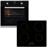 GGV-Exquisit exquisit Backofen-Set »BAKOIN76701H«, EBE76-9-H-020 inox, mit Teleskopauszug nachrüstbar, grau