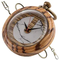 Tiong Klassische Holz Quarz Taschenuhr mit Kette Holz Taschenuhren Männer Antike Anhänger Väter Tag Geburtstagsgeschenke