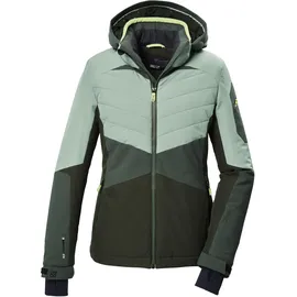 KILLTEC Damen Skijacke/Funktionsjacke mit abzippbarer Kapuze und Schneefang KSW 34 WMN SKI JCKT, hell stahlmint, 44,