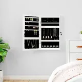 Spiegel-schmuckschrank Mit Led-beleuchtung Wandmontage Weiß