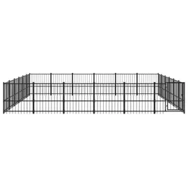 vidaXL Hundezwinger 5,82 m x 5,82 m x 1 m Stahl Schwarz