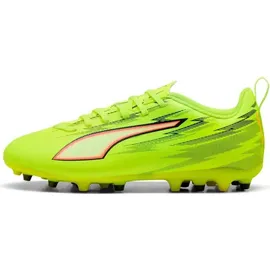 Puma Ultra 6 Play MG Kinder Yellow Alert/Black/Silver/Glowing Red 32