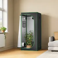 Growzelt Gewächshaus Growbox Pflanzenzelt Zuchtzelt Zuchtschrank Mit Belüftungsöffnungen Beobachtungsfenstern, Für Balkon Garage, 80x80x180 Cm, Schwarz - Woltu