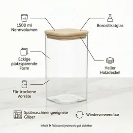 gouveo Vorratsglas eckig 500 ml 6 St.