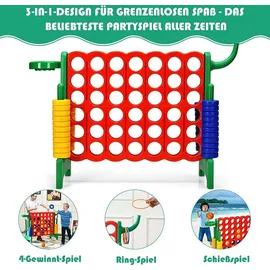 Costway Riesiges 4 Gewinnt Spielset mit Basketballkorb und Wurfspiel
