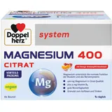 Doppelherz system MAGNESIUM 400 CITRAT – Magnesium als Beitrag für die normale Funktion der Muskeln und des Nervensystems – 60 Portionsbeutel